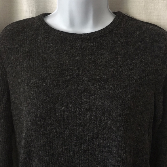 Last One! Dark Grey Crew Neck Casual Sweater Dress - Picture 5 of 5